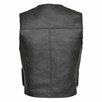 Leather Vest Black Back Pose