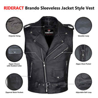 Brando Sleeveless Jacket Style Vest Infographics