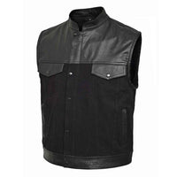 Denim Leather Vest K2 Black