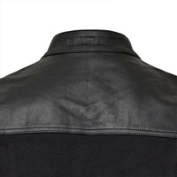 Denim Leather Vest Back Side