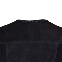 Motorcycle Leather Vest Back side