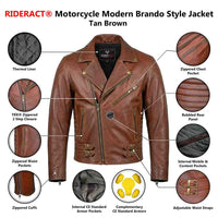 brando motorbike jacket with features