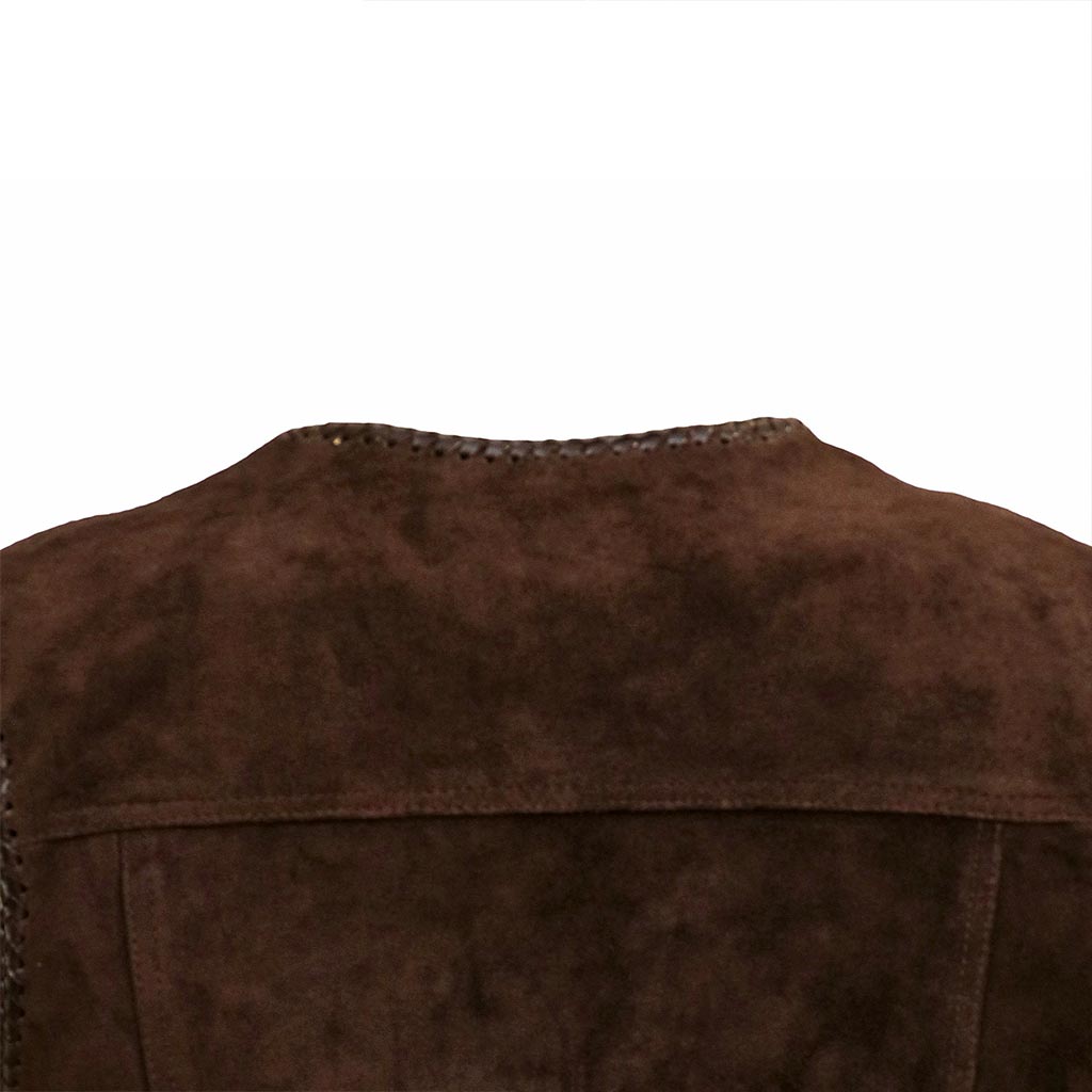 Back Leather Vest Brown