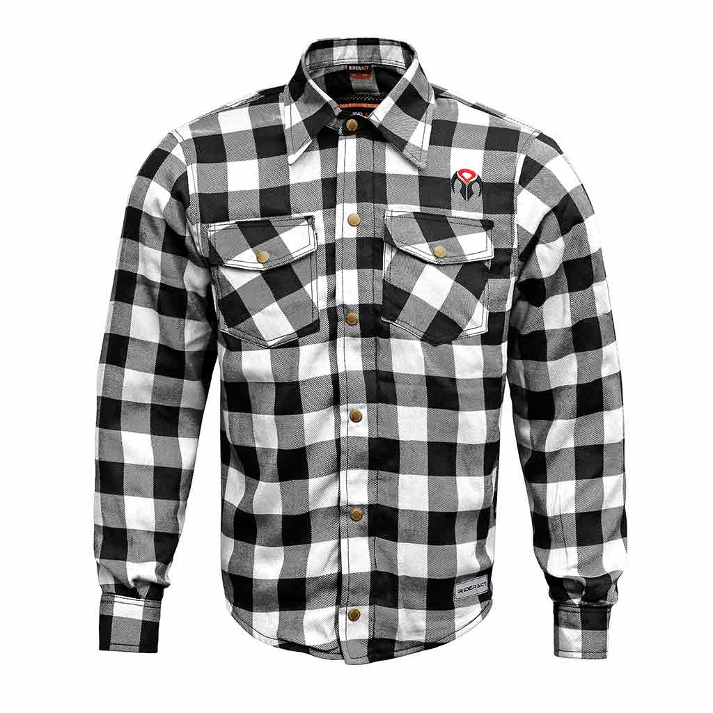 RIDERACT Kevlar Shirt White & Black