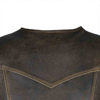 Leather Motorbike Vest Back Side