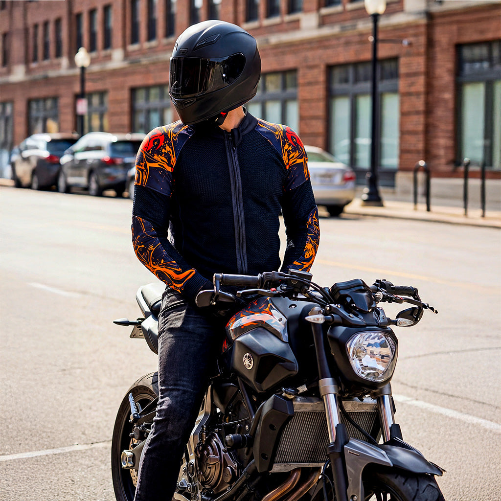 lifestyle picture mesh motorbike shirt