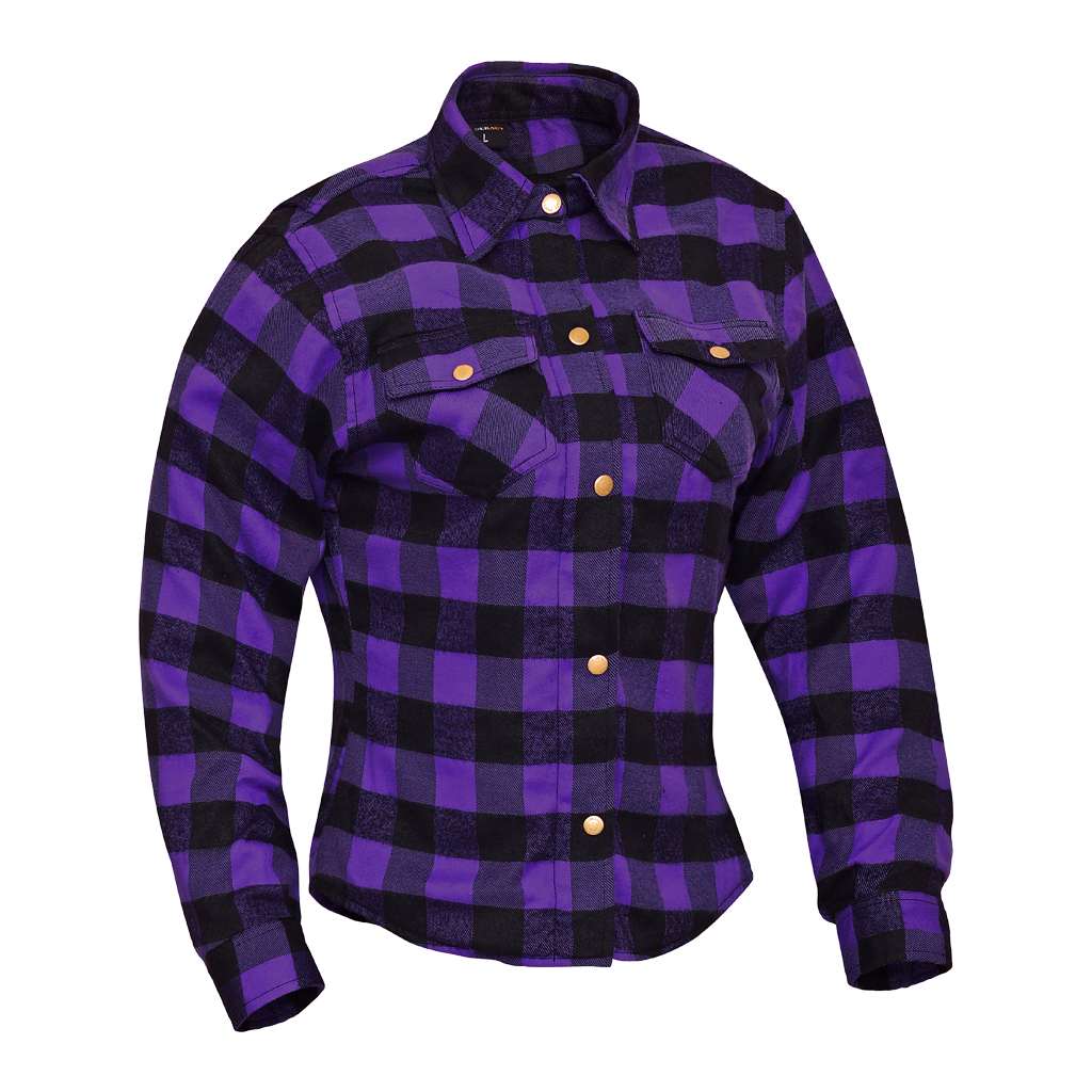 Women Reinforced Flannel Shirt Road Series Purple