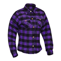 Women Reinforced Flannel Shirt Road Series Purple