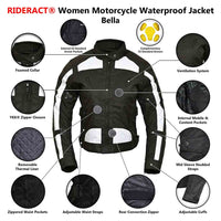 Infographics Women Motorcycle Waterproof Jacket Bella