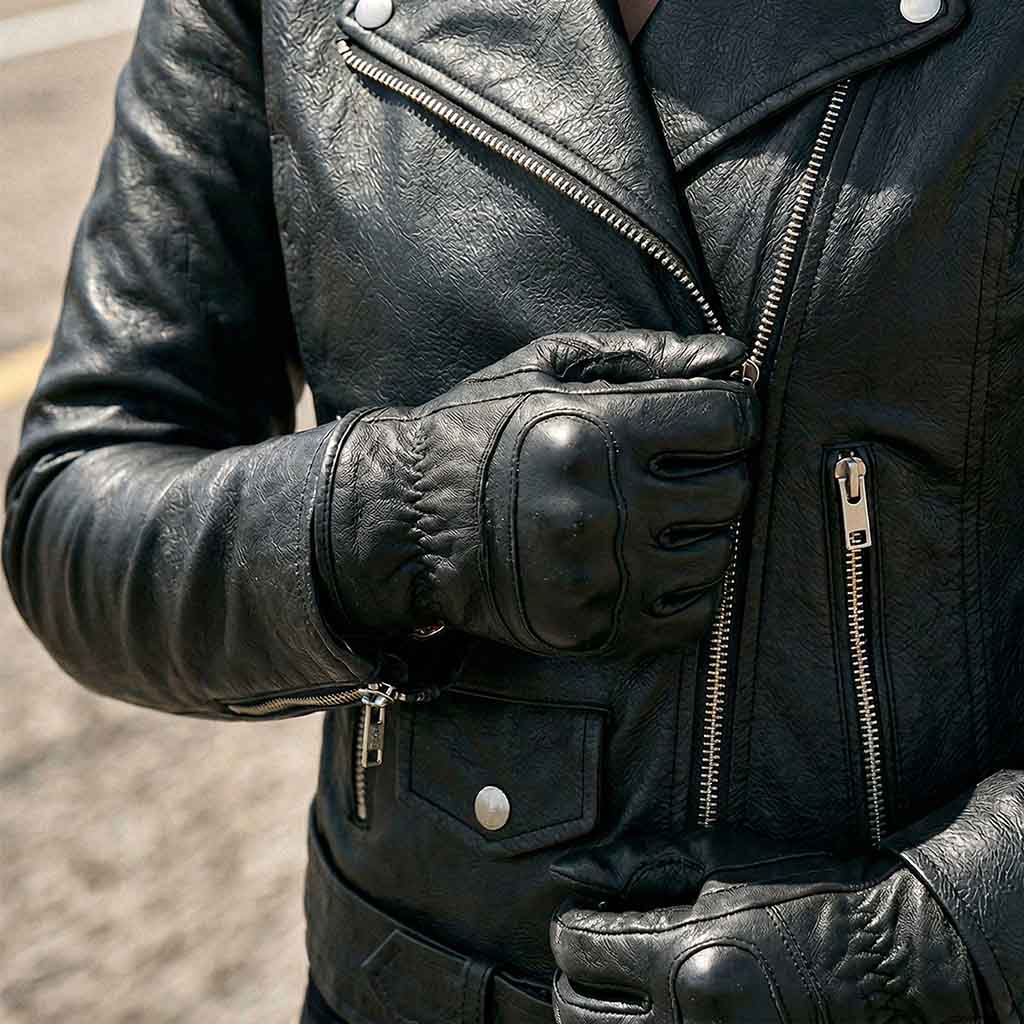 black leather jacket 