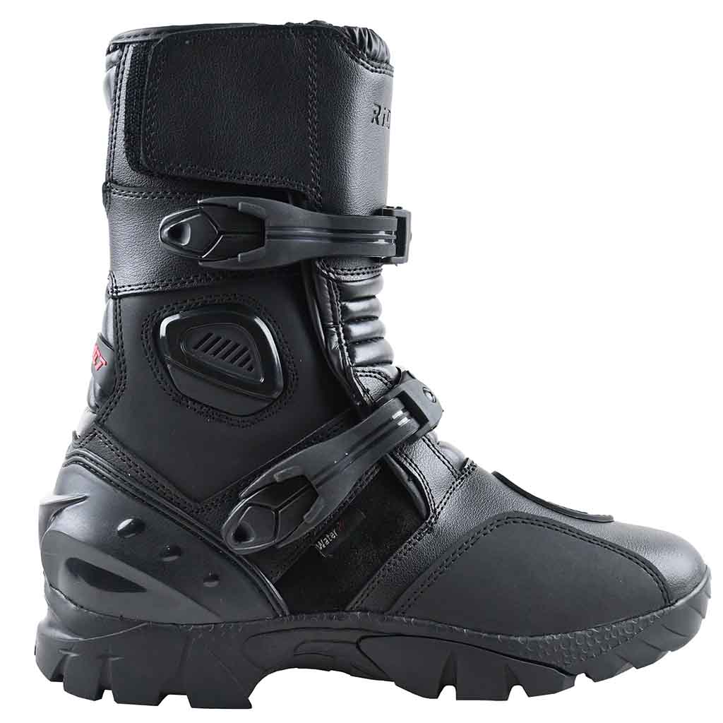 men motorcycle boots black