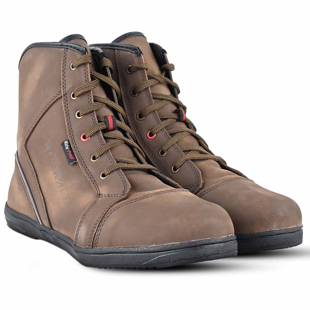 Men Motorcycle Boots Brown Lavender