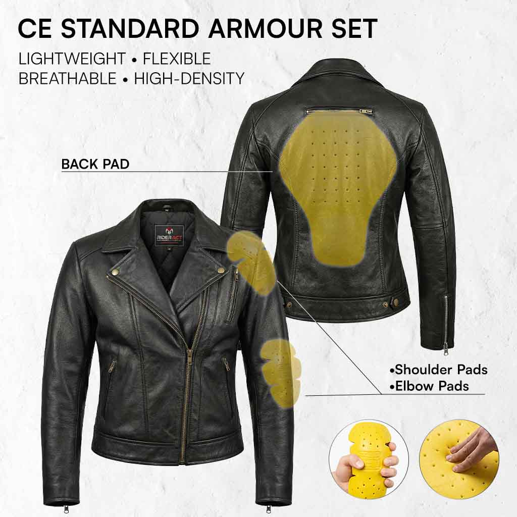 brando leather jacket with CE standard armour set