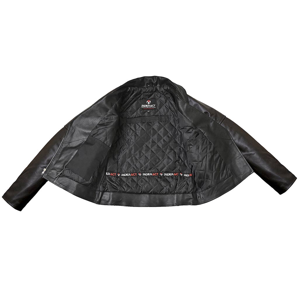Black quilted motorbike jacket ladies