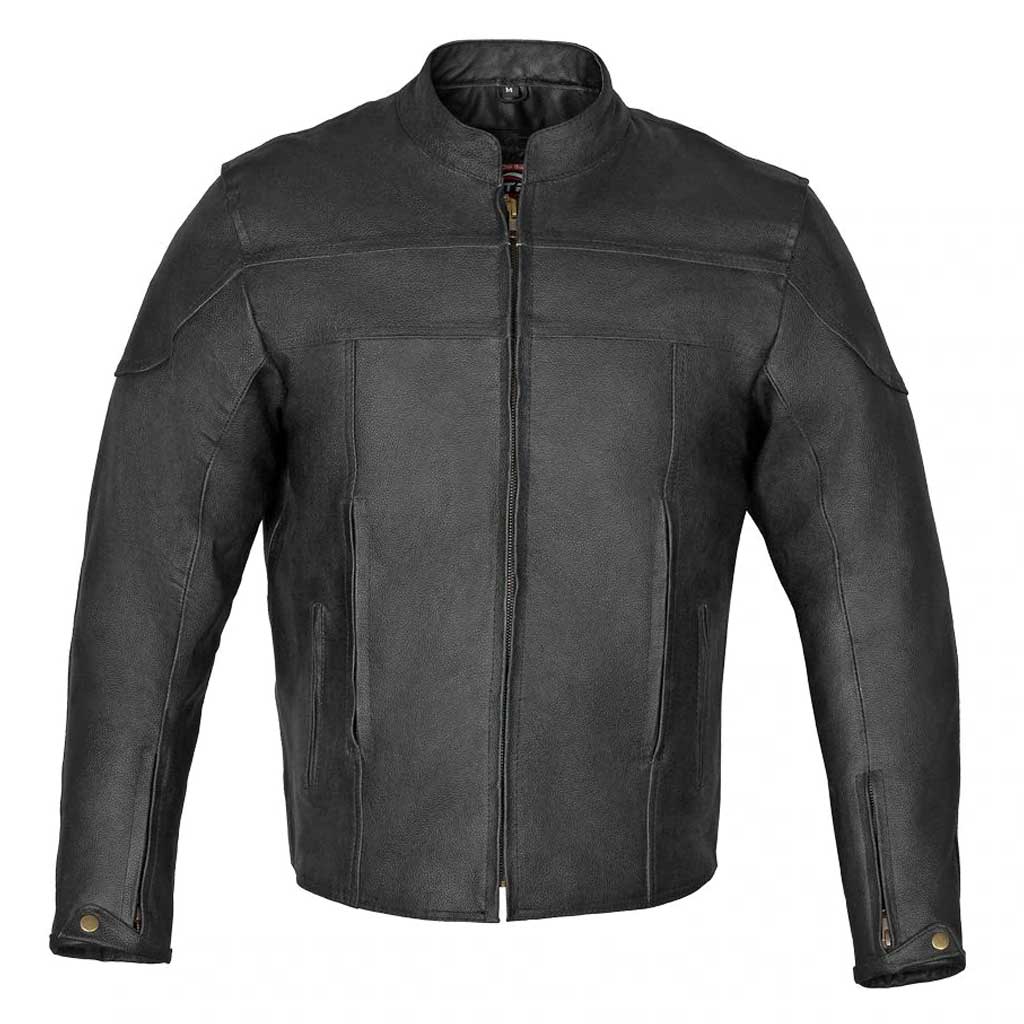Leather motorcycle jacket Black