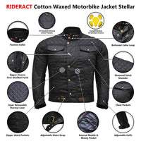 Infographics Cotton Waxed Jacket Biker gear 