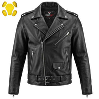 Brando-style black Leather Moto Jacket