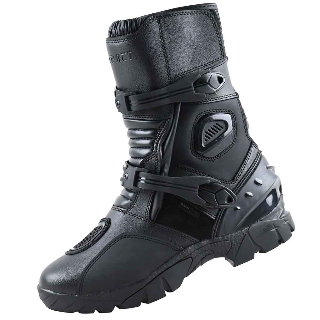 men motorcycle boots black