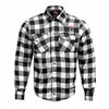 RIDERACT® Men’s Checked Shirt Reinforced Road Series Black & White
