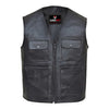 Rideract® Mens Leather Vest Motorcycle Hunting Vest