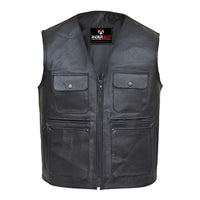 leather shooting vest black 