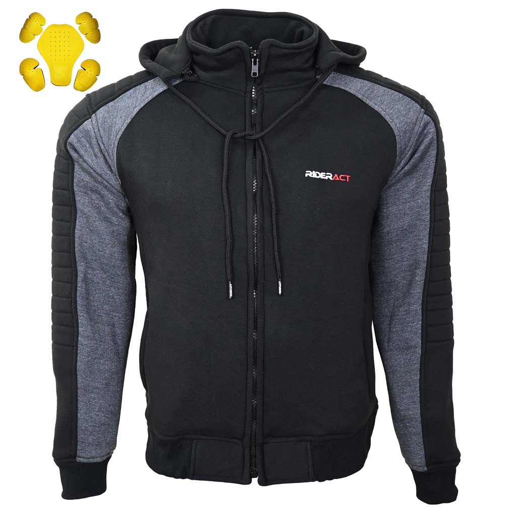 Kevlar Motorcycle Hoodie Warden Black Grey