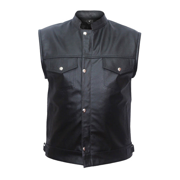 leather vest Men Motorcycle Biker Rider Vest