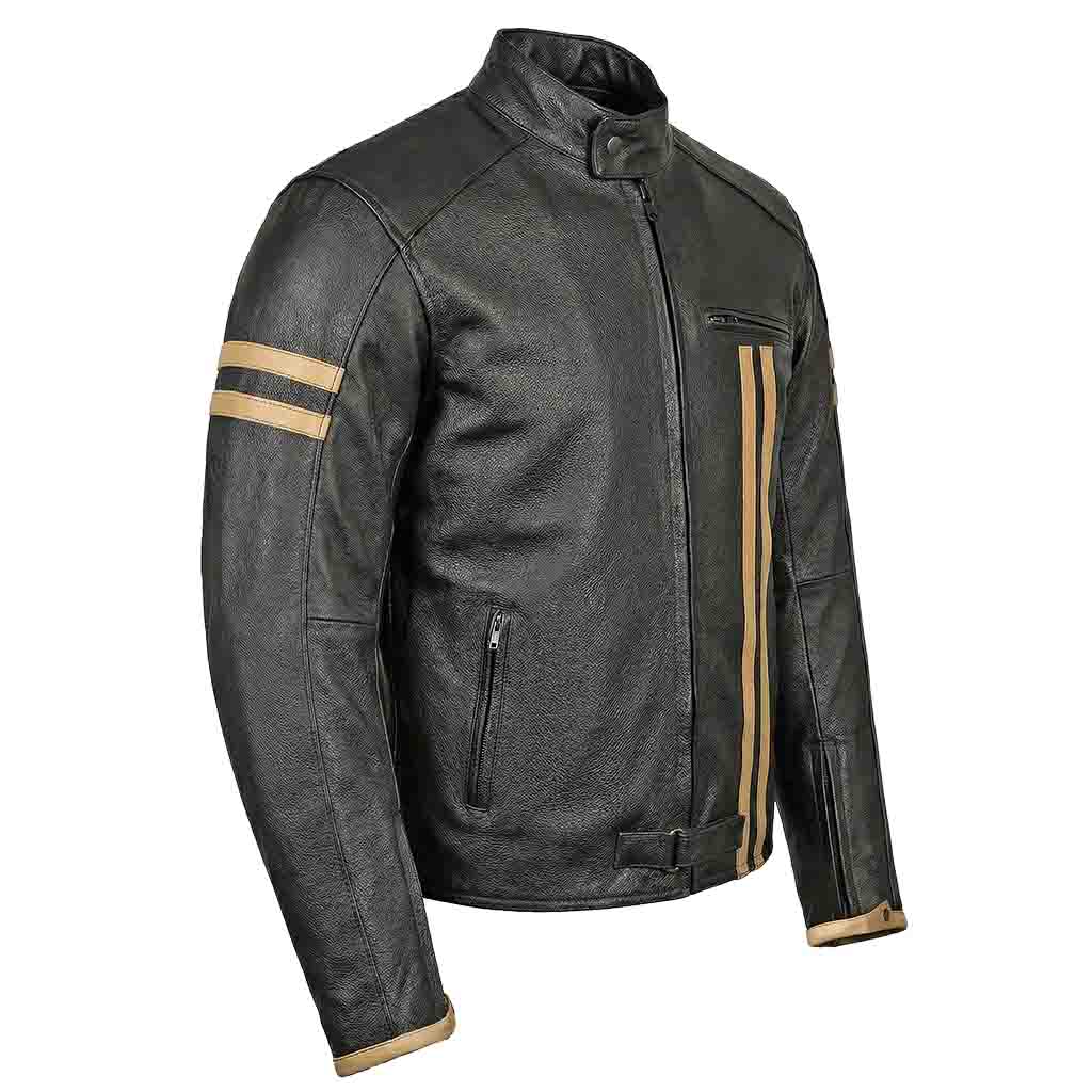 Side Pose Of Motorcycle Leather Jacket