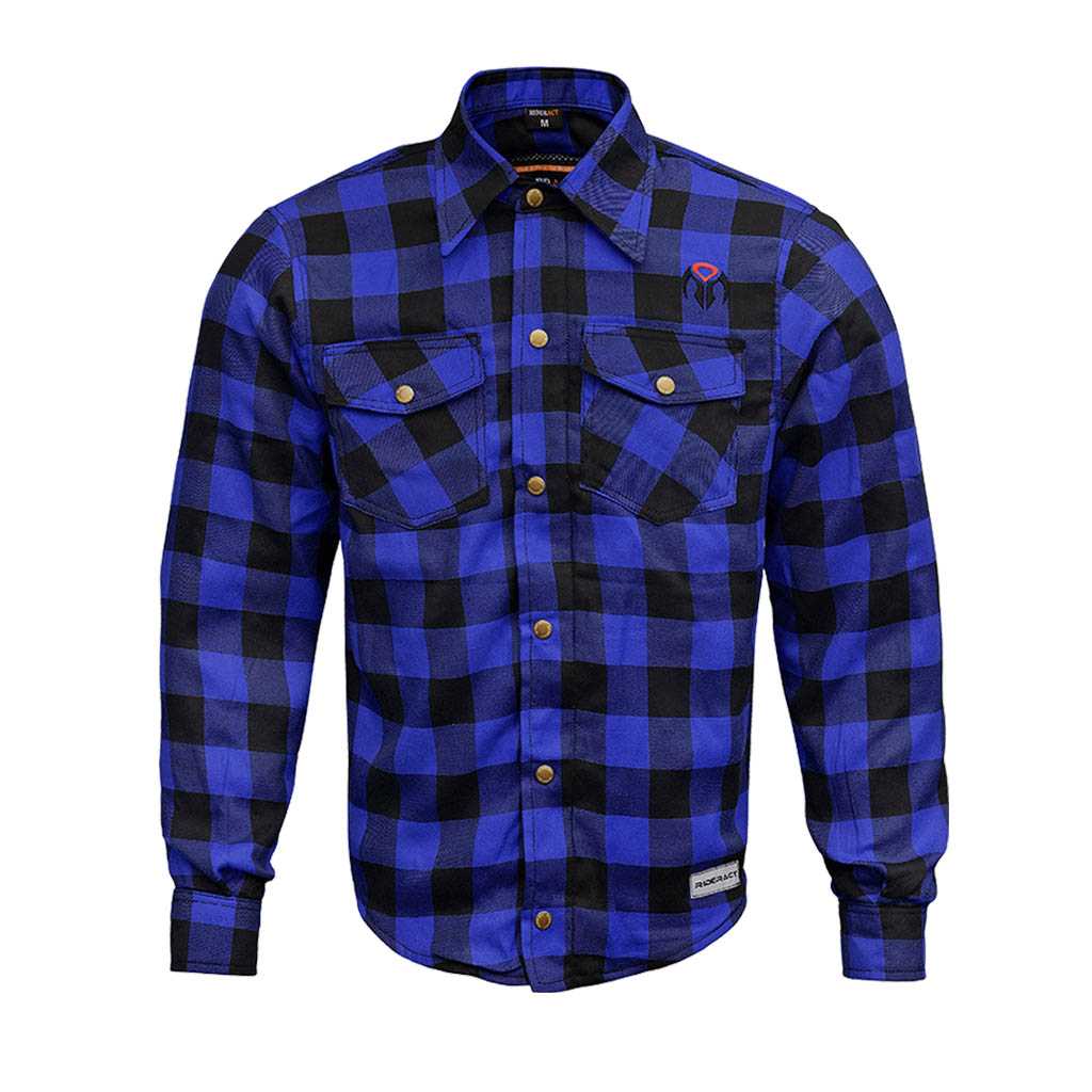Flannel Motorcycle Shirt Blue