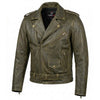 Leather motorcycle jacket for men