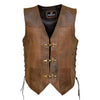 RIDERACT Leather Vest Black Brown