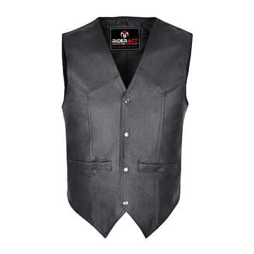 Classic Plain leather Motorcycle vest made in Australia
