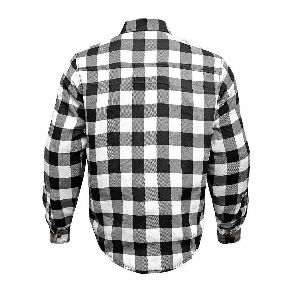 RIDERACT Reinforced Motorcycle Shirt Flannel  back pose