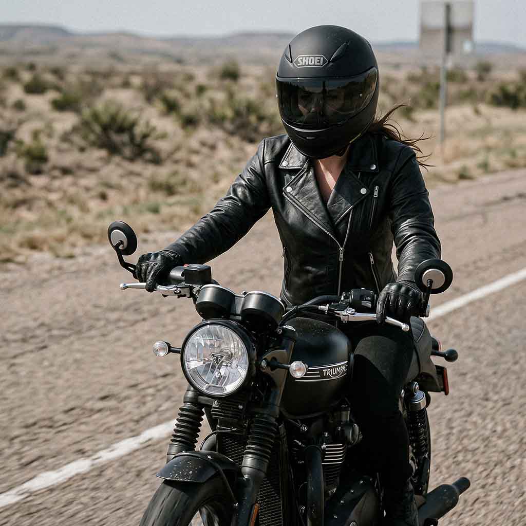 women riding motorcycle jacket