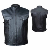 Men Leather Vest  Son of anarchy's front and back  side