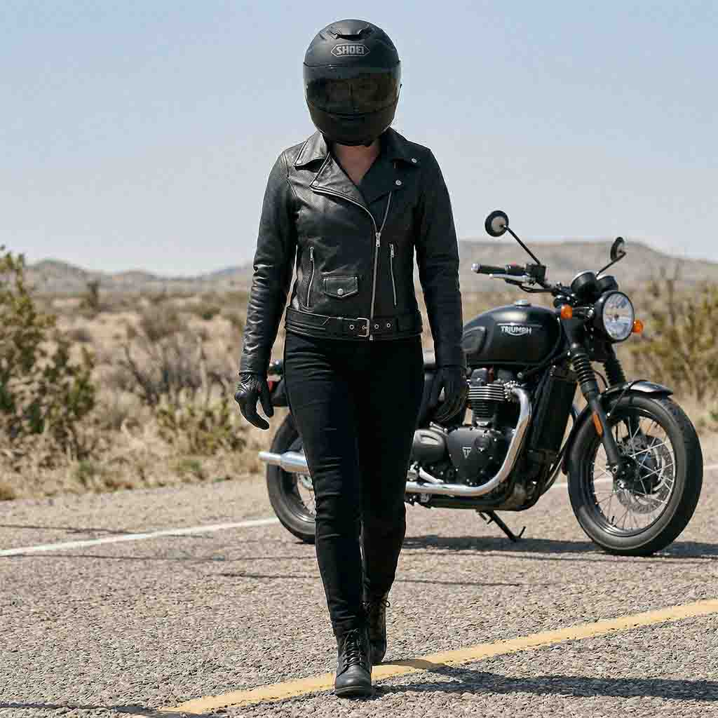 leather motorcycle jacket for women