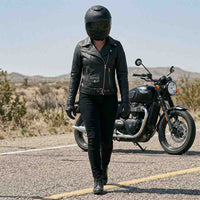 leather motorcycle jacket for women