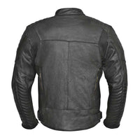 Motorbike Leather Jacket Black Combat