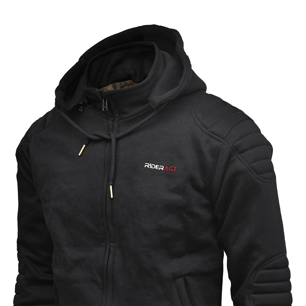 Riding Hoodie Black Reinforced