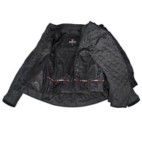 Black quilted biker jacket 