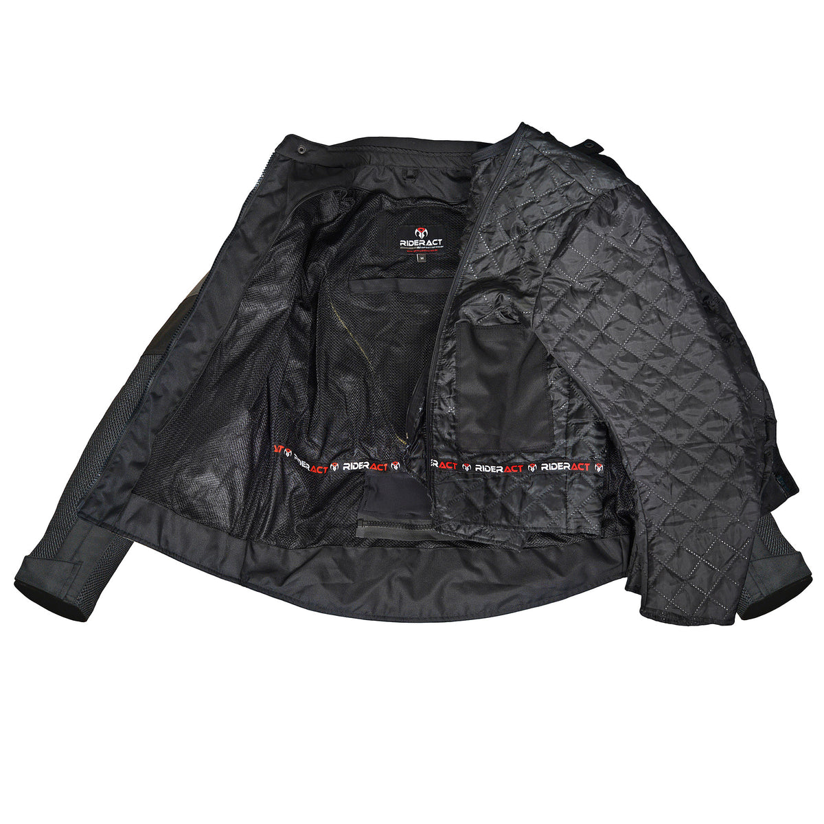 Black quilted biker jacket 