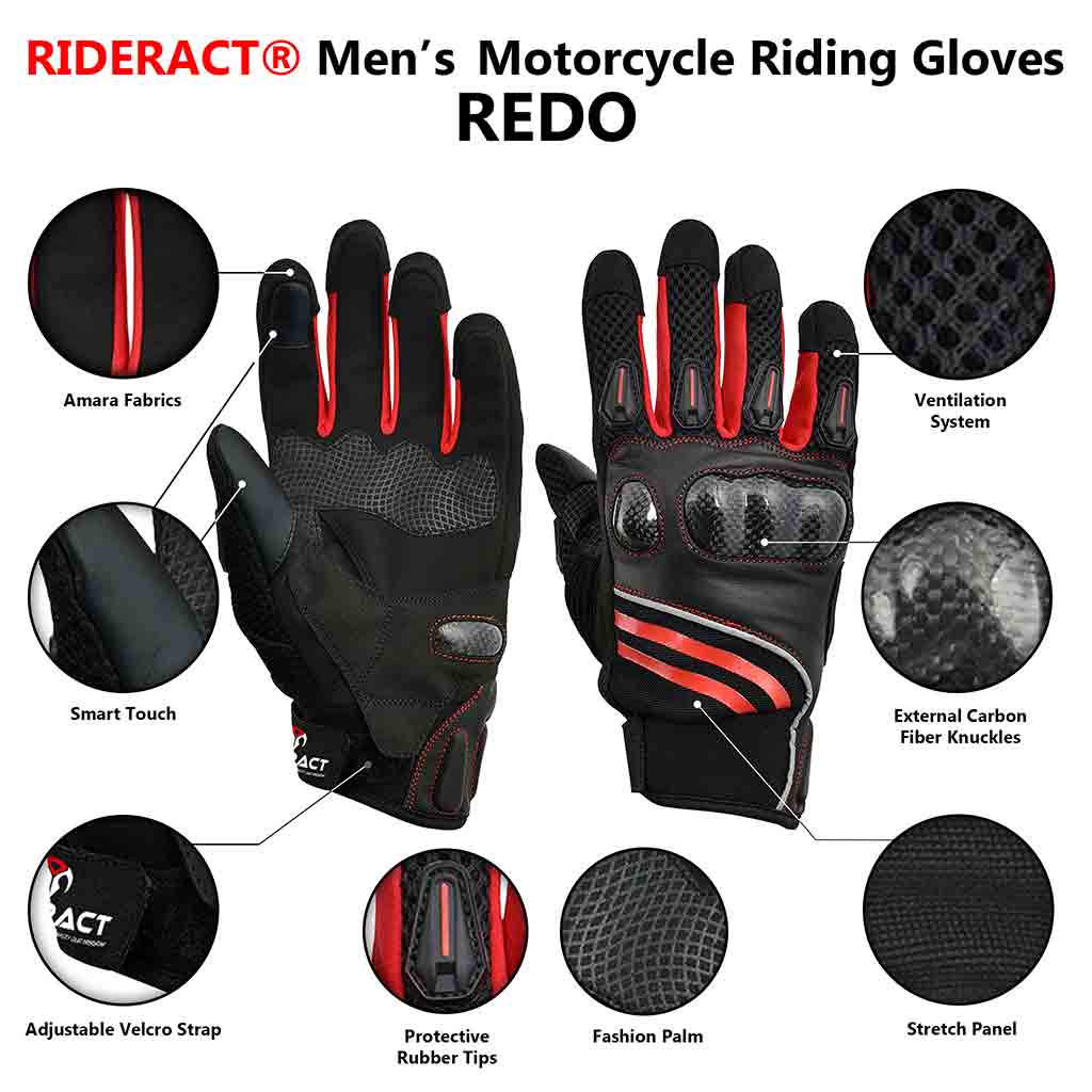 Summer moto gloves  REDO Infographics