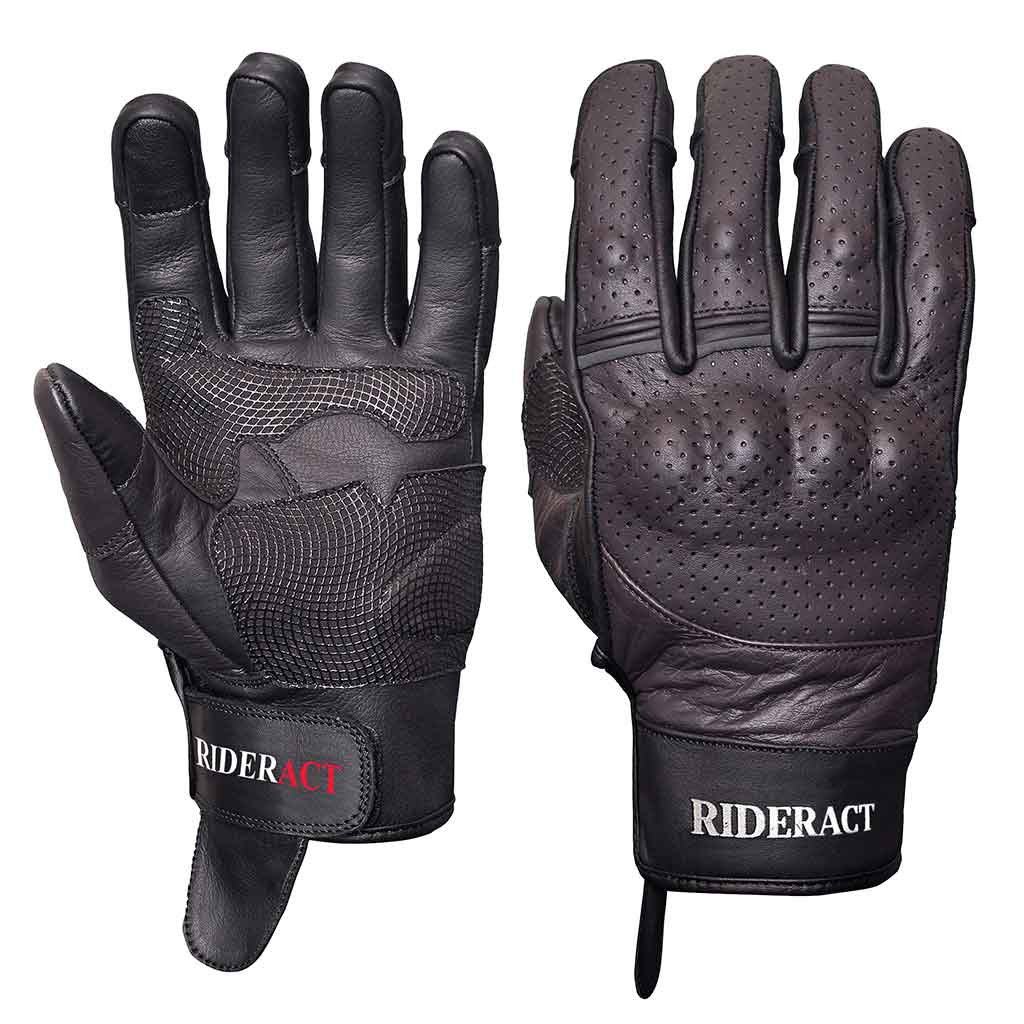 Men Leather Motorcycle Gloves BRONA