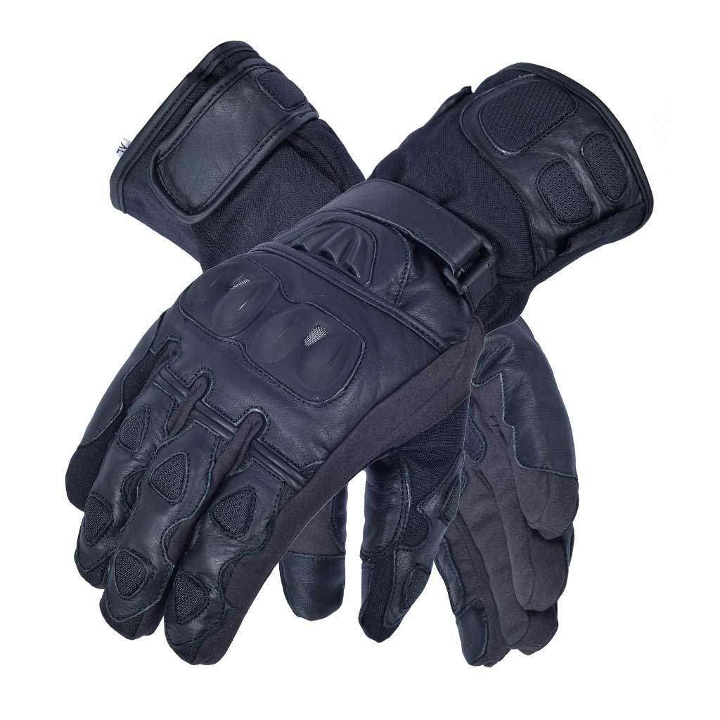 Leather motorcycle gloves