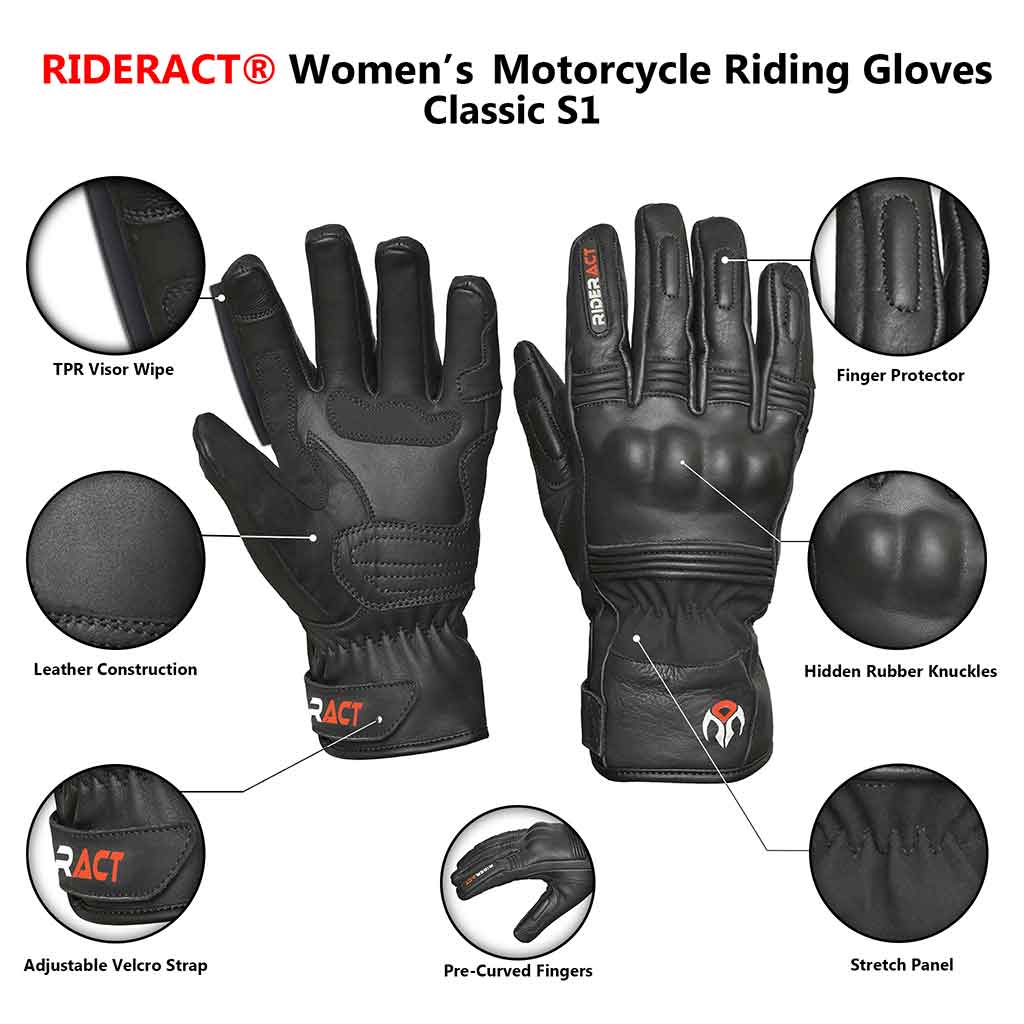 Infographics Protective women Motorbike Gloves 