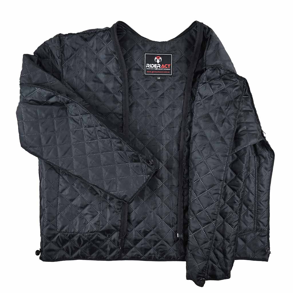 Leather Motorbike jacket laser-quilted lining