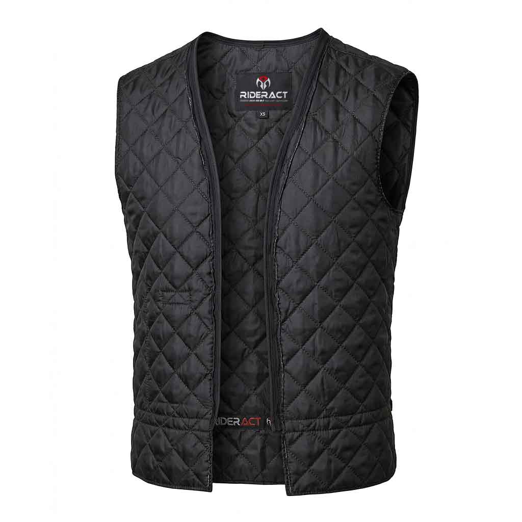 Quilted details of leather motorbike riding jacket 