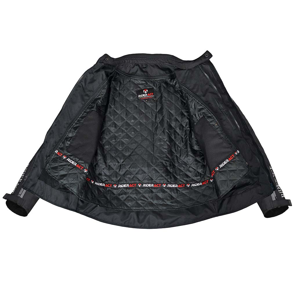 Black quilted motorcycle jacket 