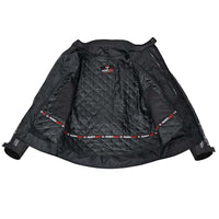 Black quilted motorcycle jacket 