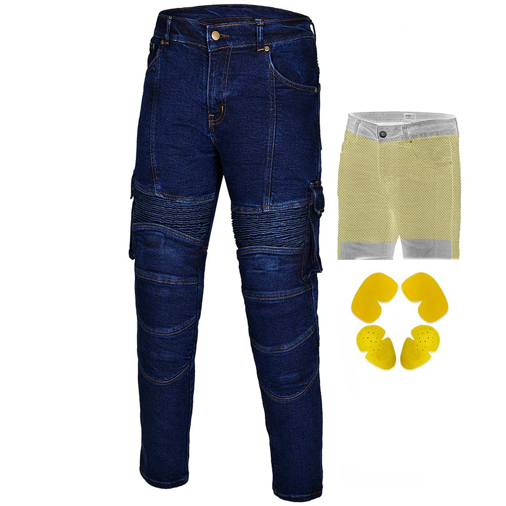 Men Cargo Jeans Reinforced with Aramid Fiber